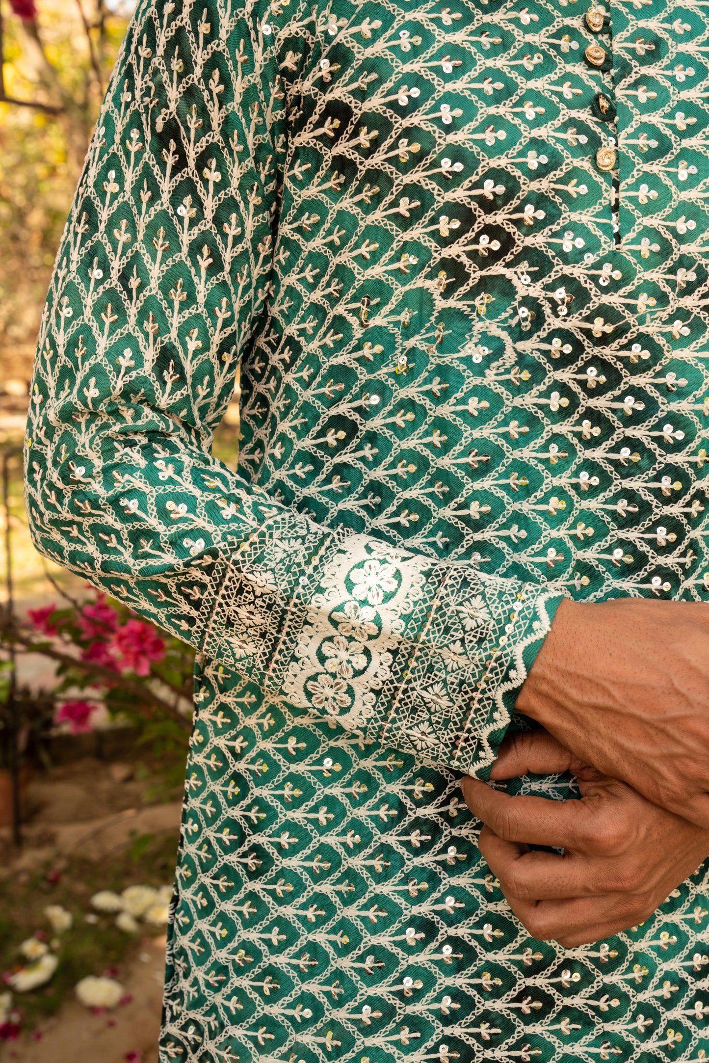 Refreshing Mint Shibori Kurta