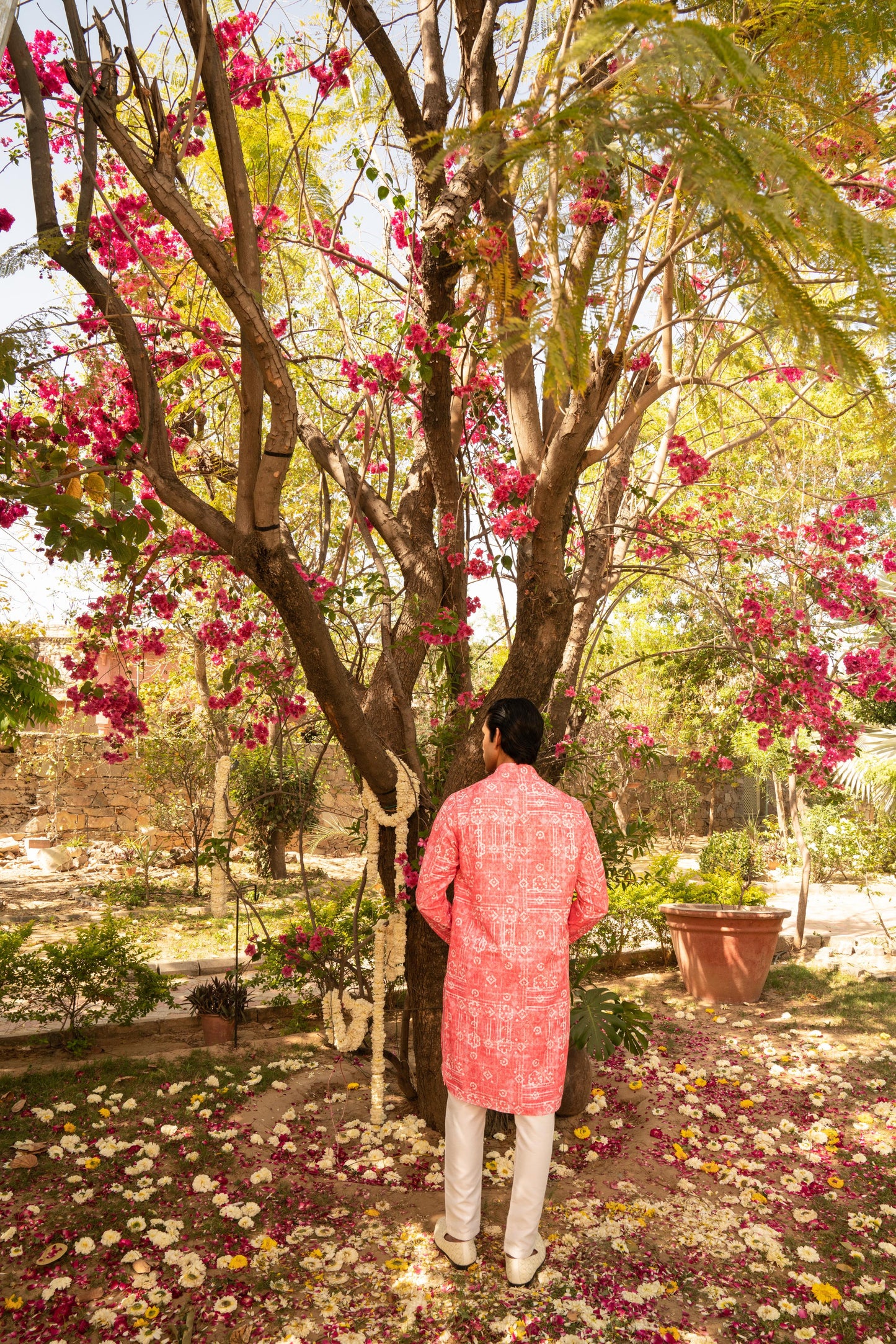 Dreamy Flamingo Peach Printed Kurta