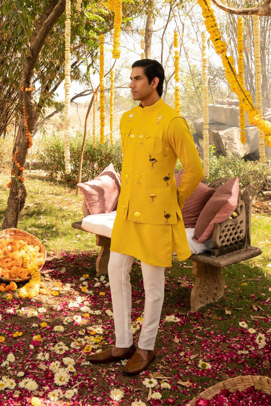 Radiant Golden Rod Bandi Kurta Set