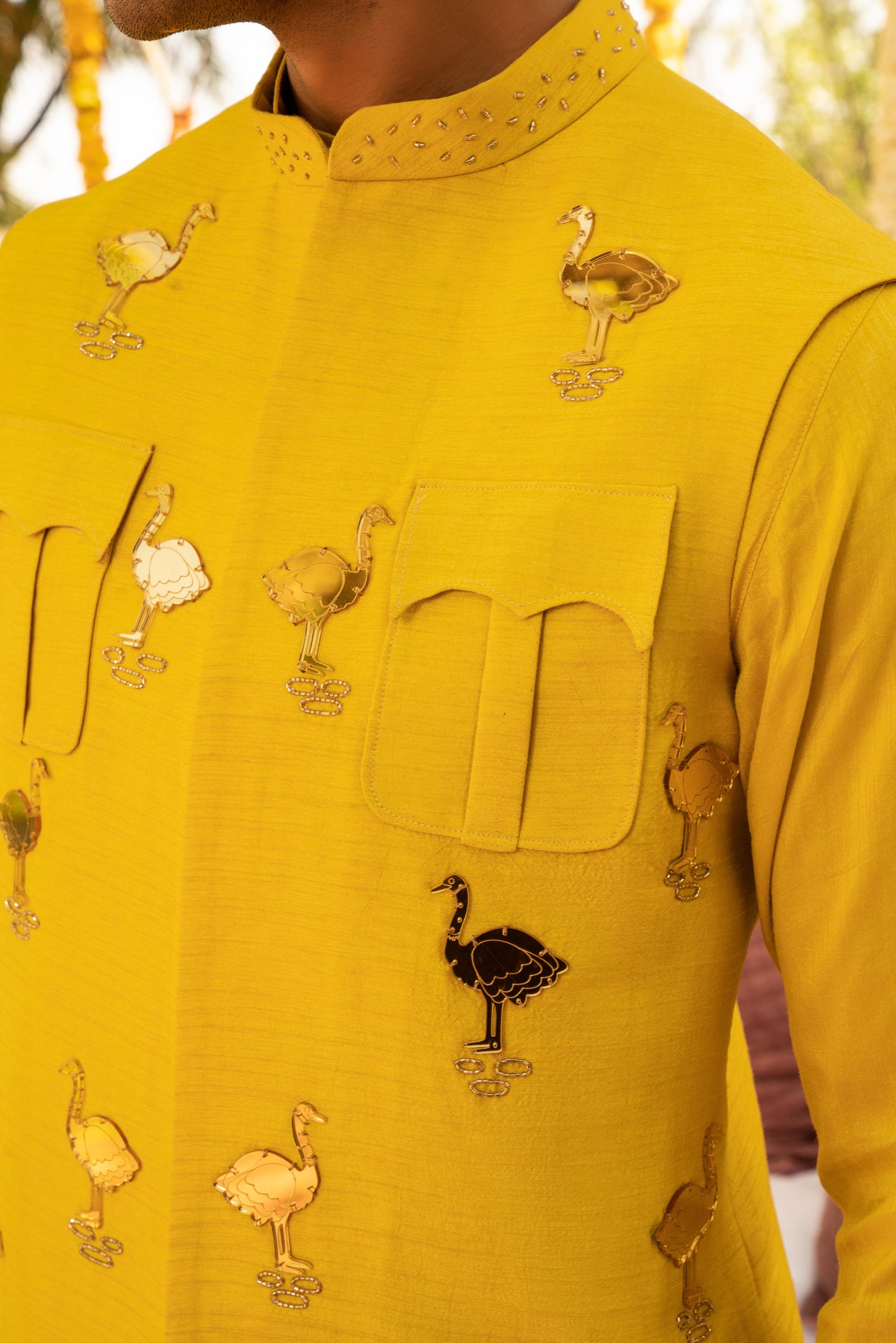 Radiant Golden Rod Bandi Kurta Set