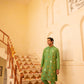 Opulent Avocado Green Crystal Mirror Kurta Set