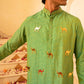 Opulent Avocado Green Crystal Mirror Kurta Set