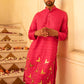 Delightful Strawberry Pink Crystal Mirror Kurta Set