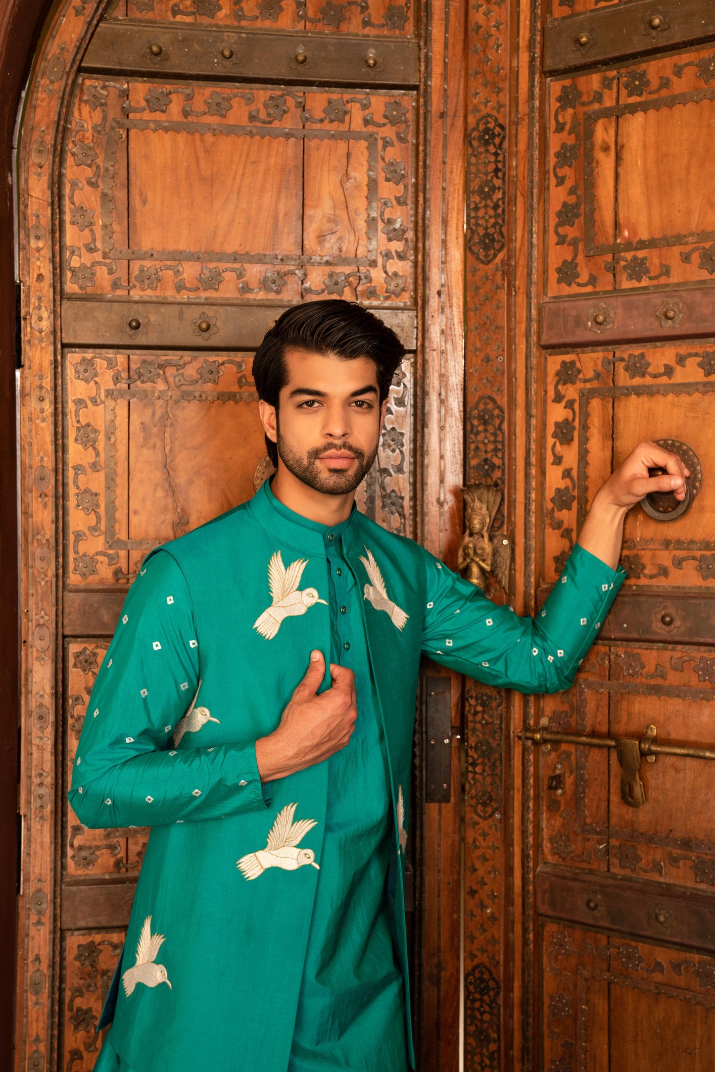 Majestic Falcon Green Indowestern