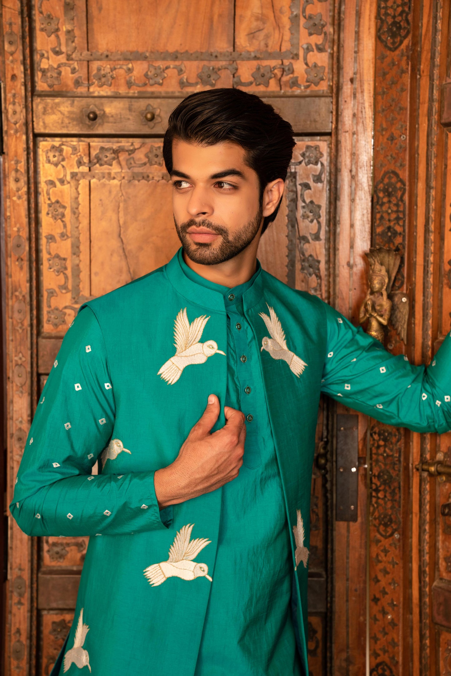 Majestic Falcon Green Indowestern