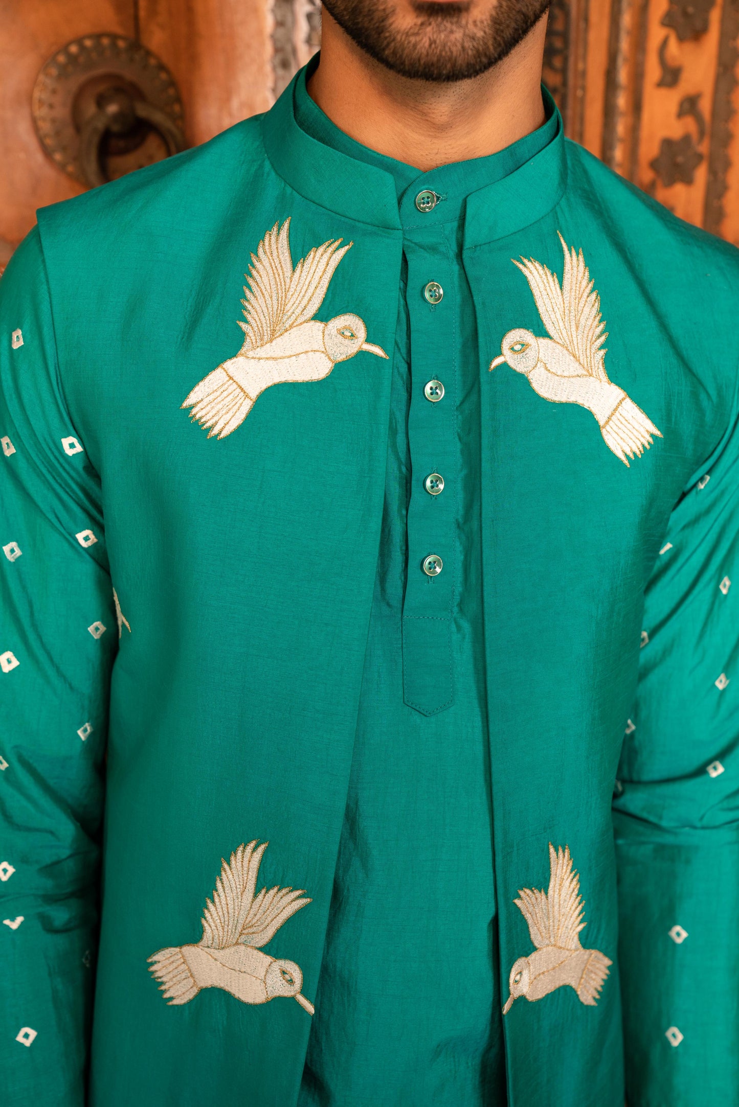 Majestic Falcon Green Indowestern