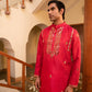 Luxurious Candy Apple Gota Work Silk Kurta