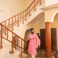 Dazzling Flamingo Pink Mirror Foil Kurta Set