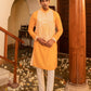 Brilliant Sun Yellow Bandhani White Embroidery Kurta