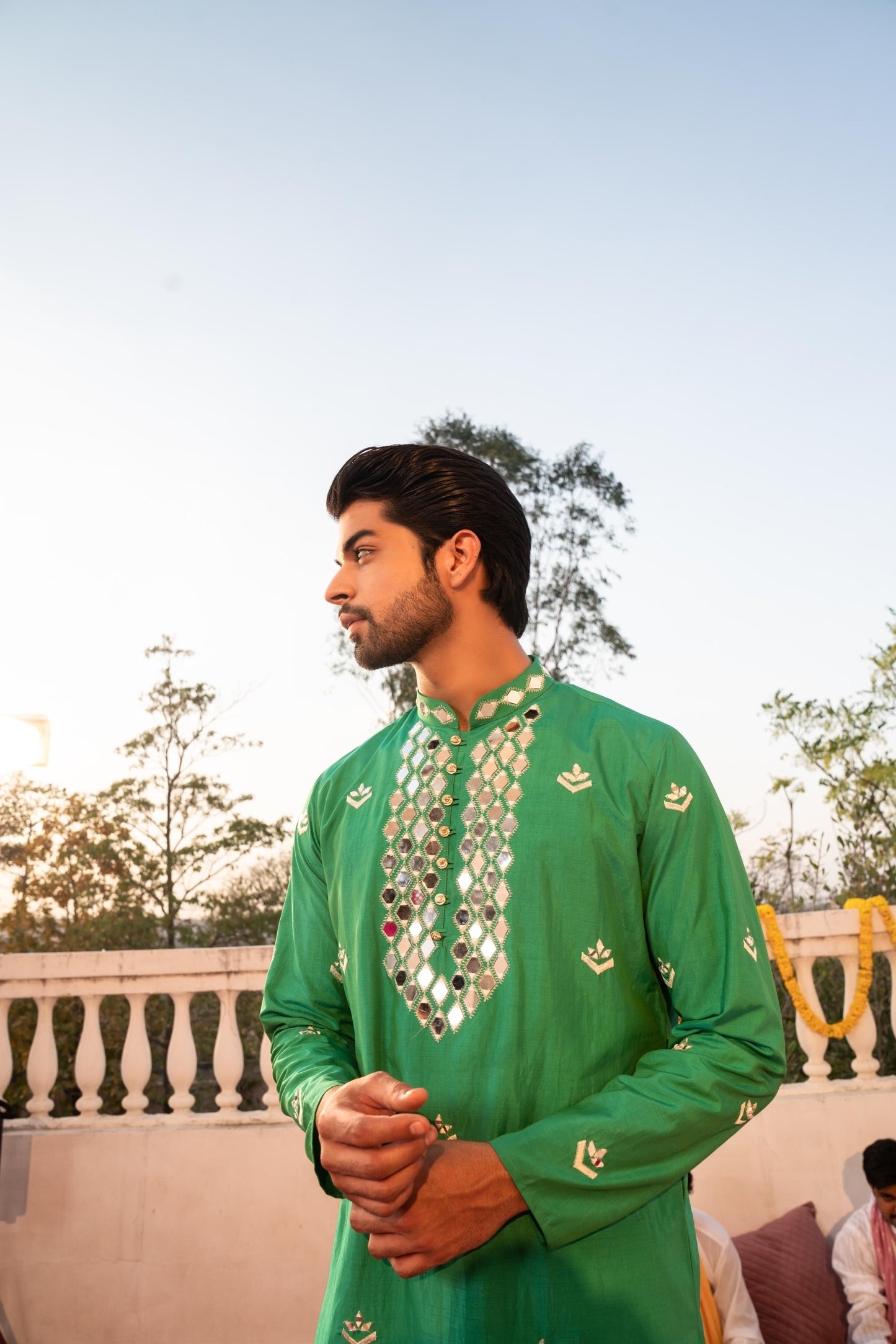 Regal Emerald Green Kanch Kurta