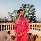 Majestic Hawa Mahal Red Mirror Kurta