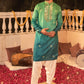 Vibrant Kingfisher Mirror Kurta