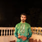 Vibrant Kingfisher Mirror Kurta