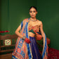 Devi Blue Orchid Lehenga in Raw Silk & Crepe