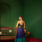 Devi Blue Orchid Lehenga in Raw Silk & Crepe