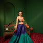 Devi Blue Orchid Lehenga in Raw Silk & Crepe