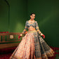 Devi Aaina Printed Lehenga Choli Set in Organza Satin