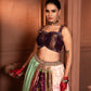 Devi Purple Coneflower Mirror Lehenga in Organza and Silk