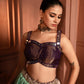 Devi Purple Coneflower Mirror Lehenga in Organza and Silk