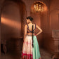 Devi Purple Coneflower Mirror Lehenga in Organza and Silk