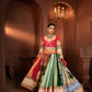 Surajmukhi Ikat Silk and Organza Lehenga