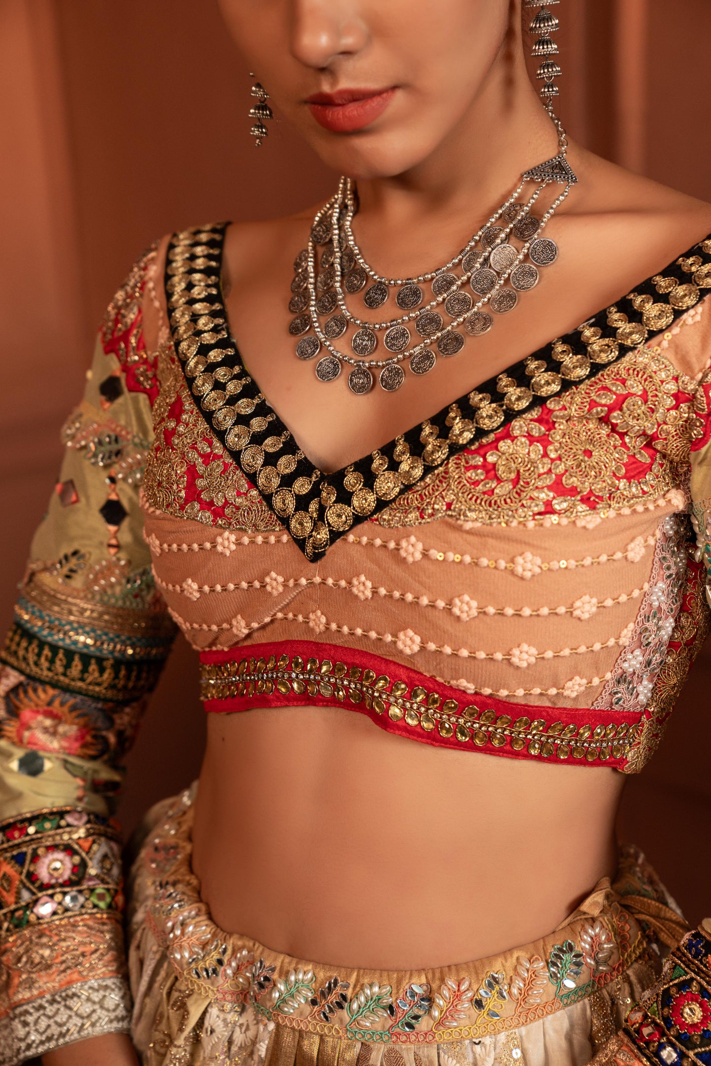 Devi Gulab Silk and Net Lehenga