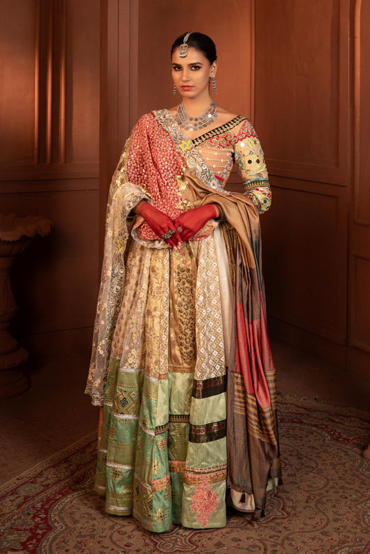 Devi Gulab Silk and Net Lehenga