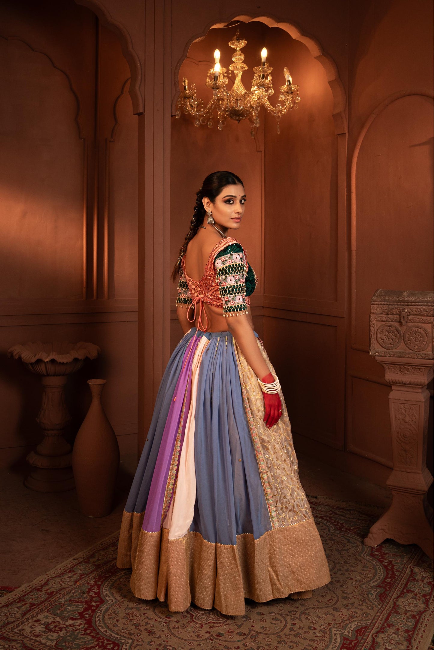 Devi Inayat Silk and Georgette Lehenga