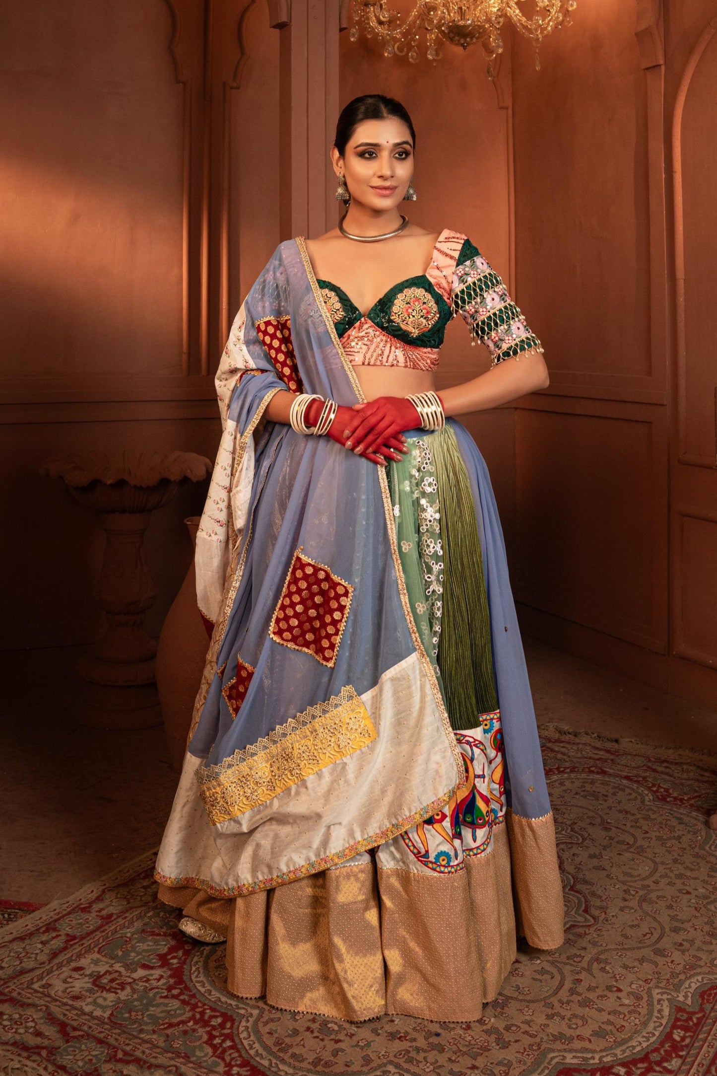 Devi Inayat Silk and Georgette Lehenga