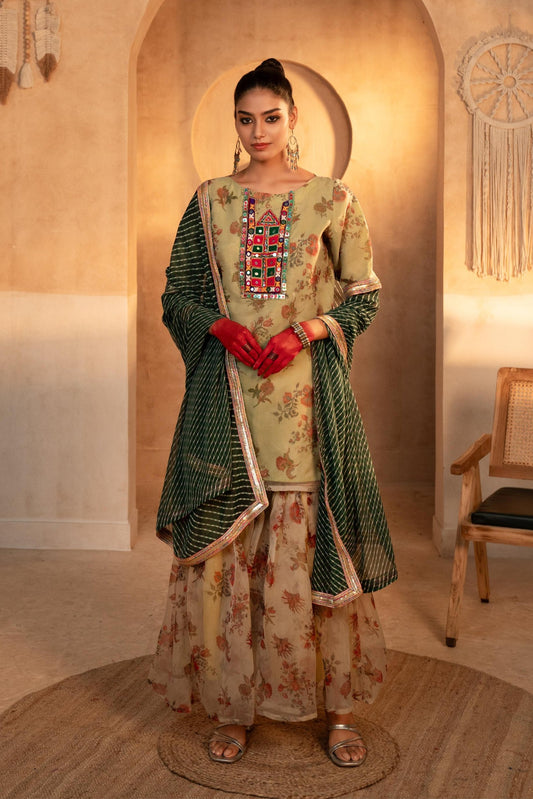 Tammanna Gul Organza Sharara Set with Georgette Dupatta