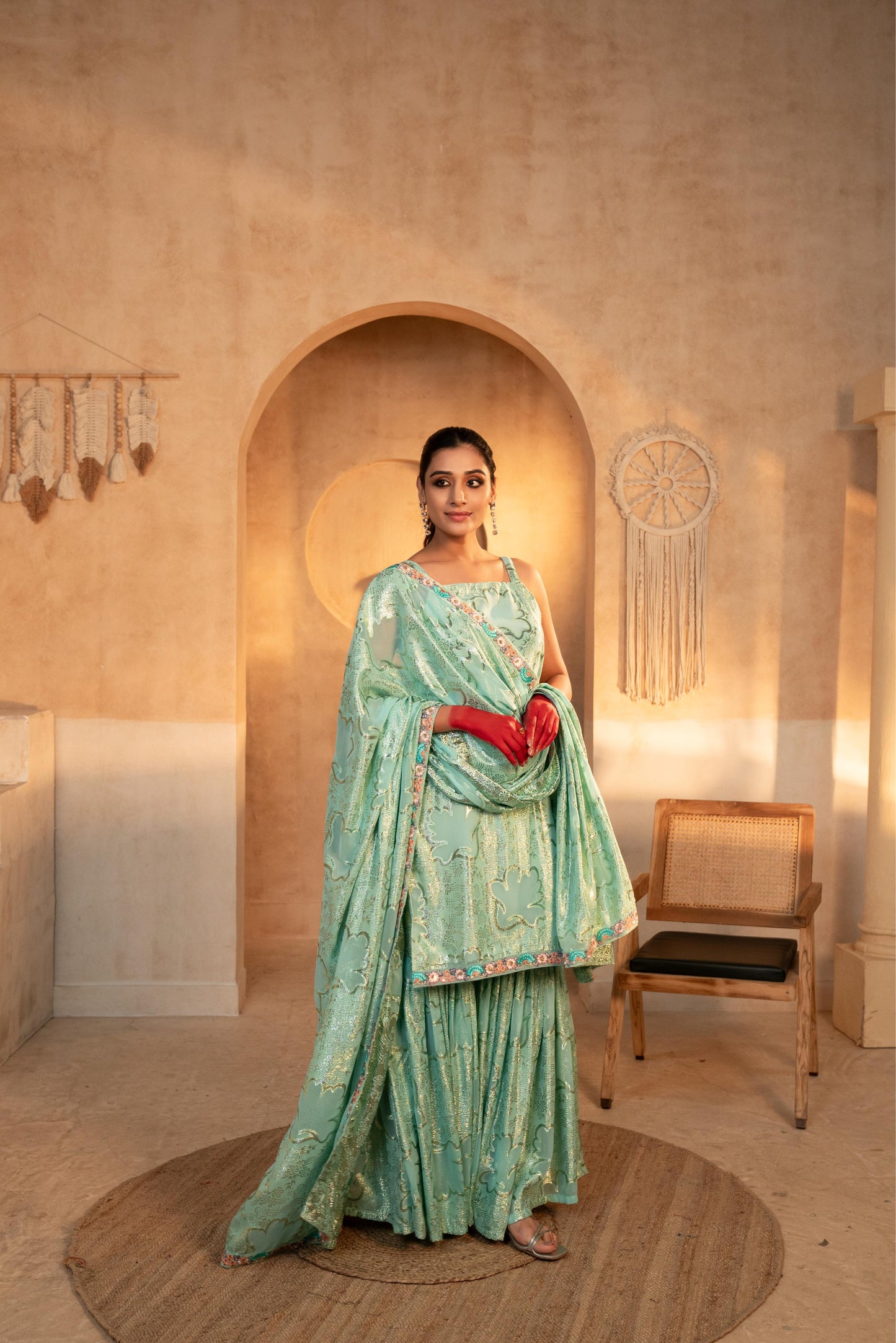 Tammanna Gulistan Georgette Sharara Set