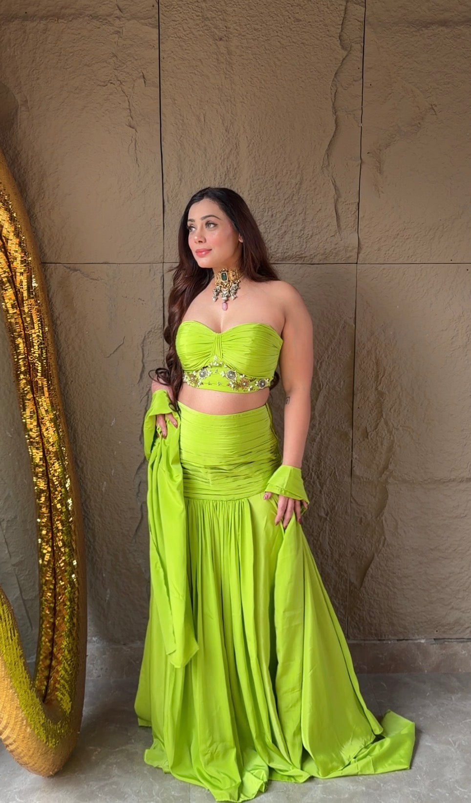 Ceremonial Bloom Cordset with Dupatta