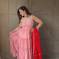 Peach Rose Petals Anarkali