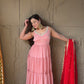 Peach Rose Petals Anarkali