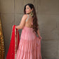 Peach Rose Petals Anarkali