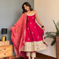 Red Pearl Anarkali