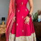 Red Pearl Anarkali