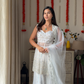 Moti White kurta Plazo with Dupatta