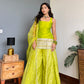 Tota Lime Green Kurta Sharara Set