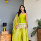 Tota Lime Green Kurta Sharara Set