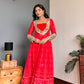 Red Lotus Mirror Kurta Pant