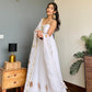 White Gold Anarkali Gota