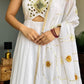 White Gold Anarkali Gota