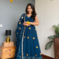 Fusionic Blue Floral Gota Work