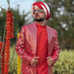 Red Radiant Mirror Jacket with Kurta