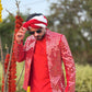Red Radiant Mirror Jacket with Kurta