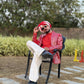 Red Radiant Mirror Jacket with Kurta
