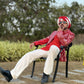 Red Radiant Mirror Jacket with Kurta