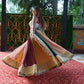 Multi-Colored Raw Silk Lehenga with Intricate Mirror Blouse