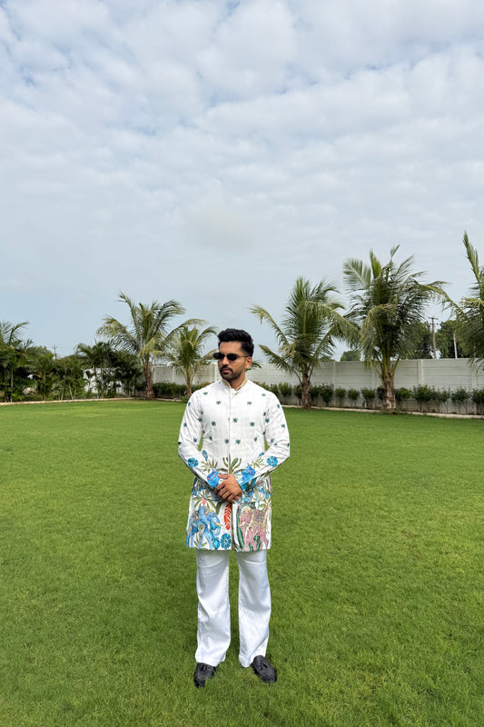 Gajraj Garden White Kurta